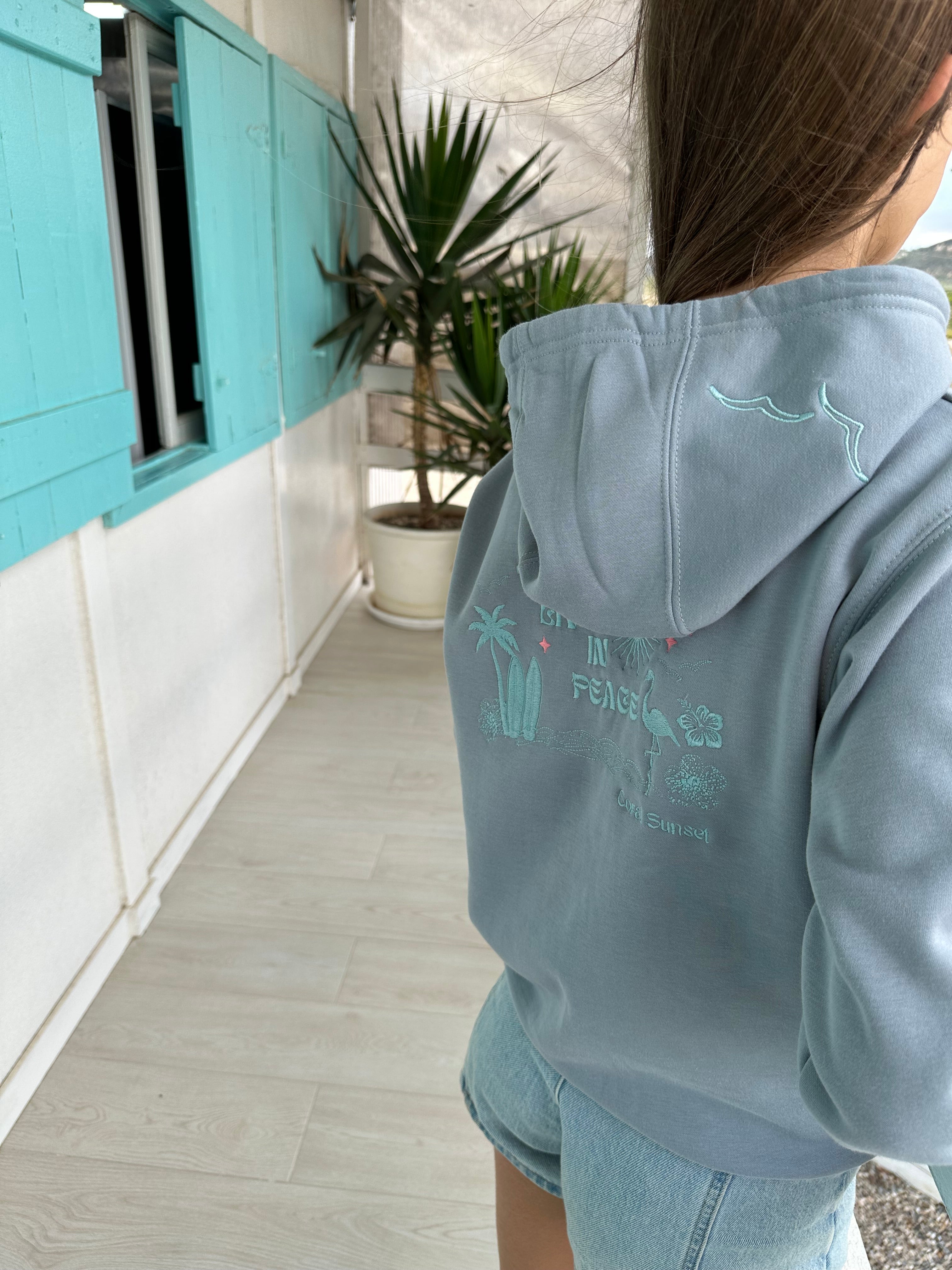 Blue Live in Peace Hoodie