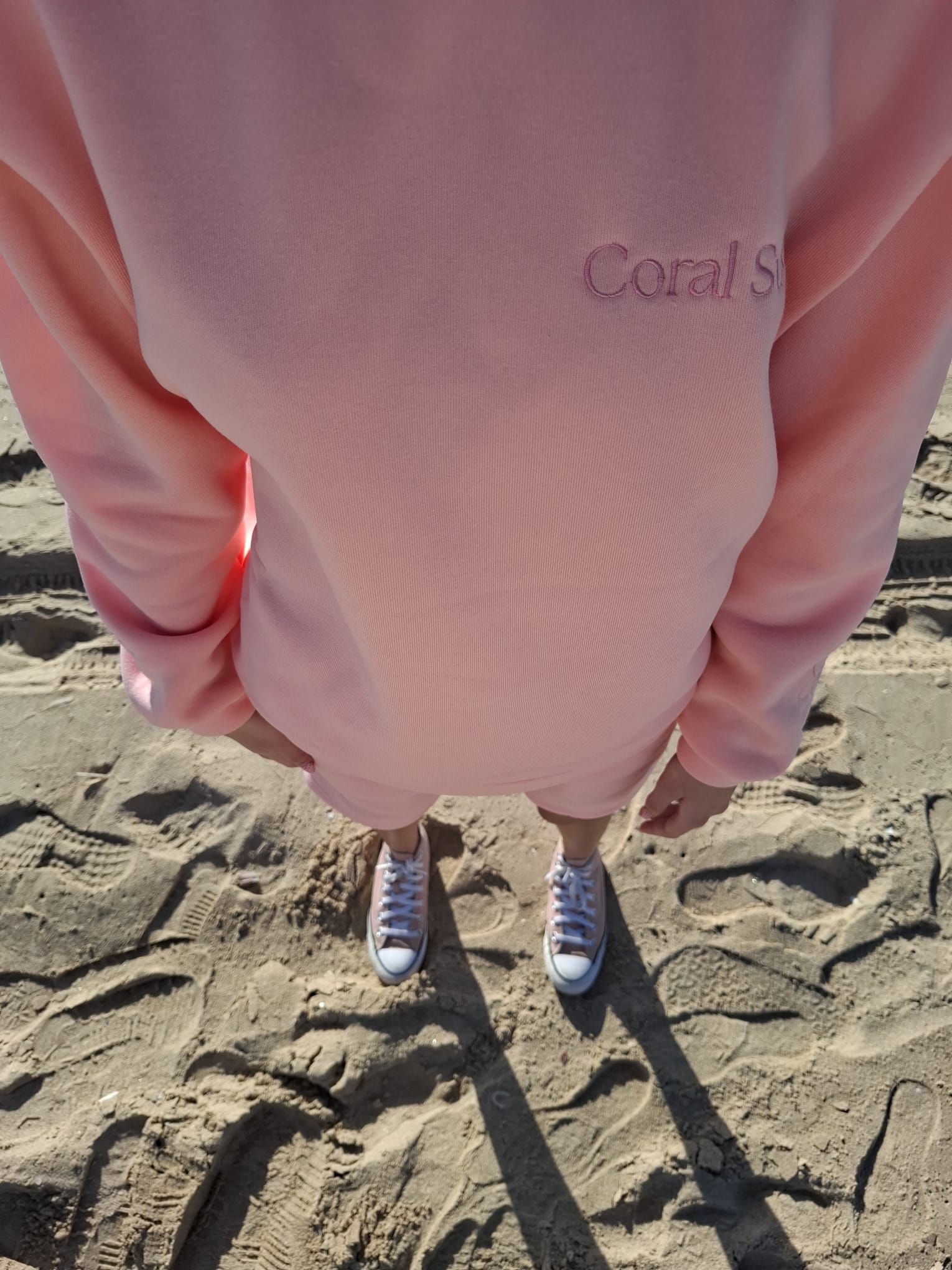 Plumeria Pink & Sand Sweatshirt