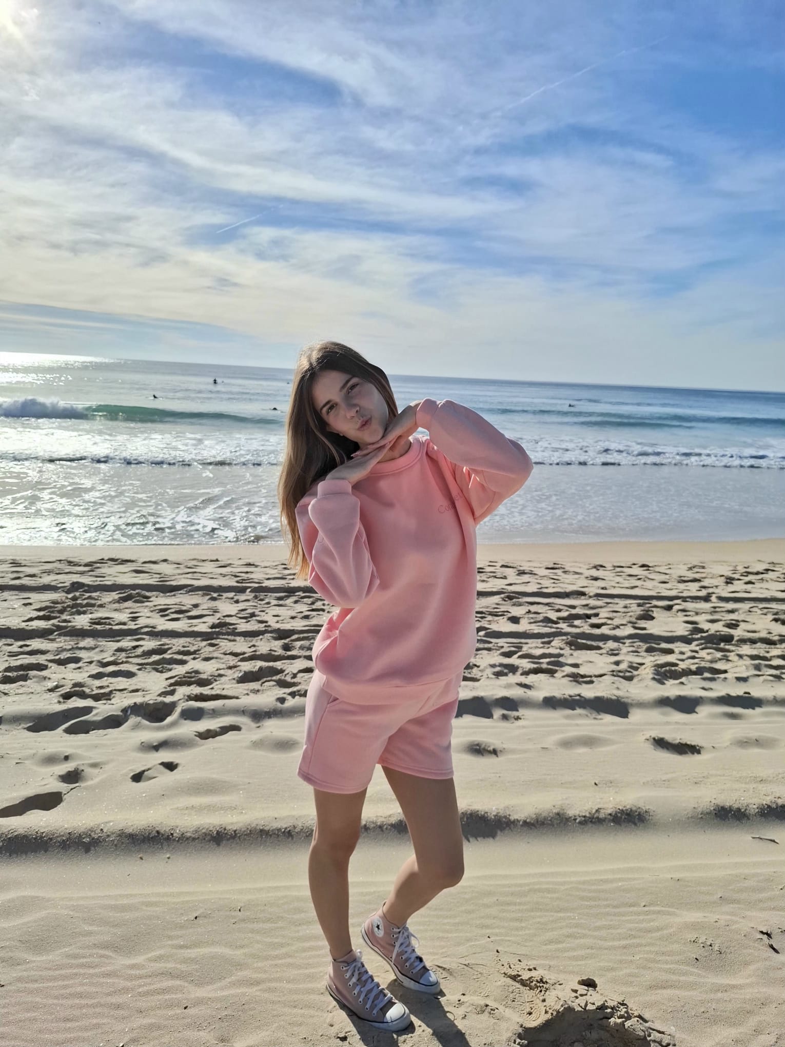 Plumeria Pink & Sand Shorts