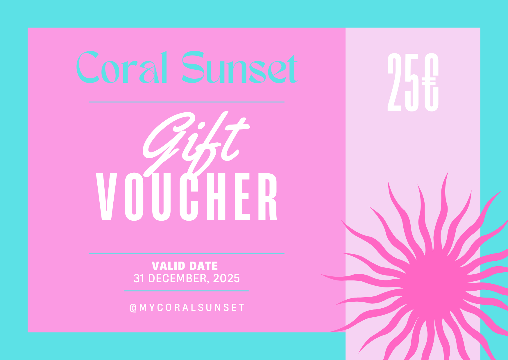 Gift Card Coral Sunset