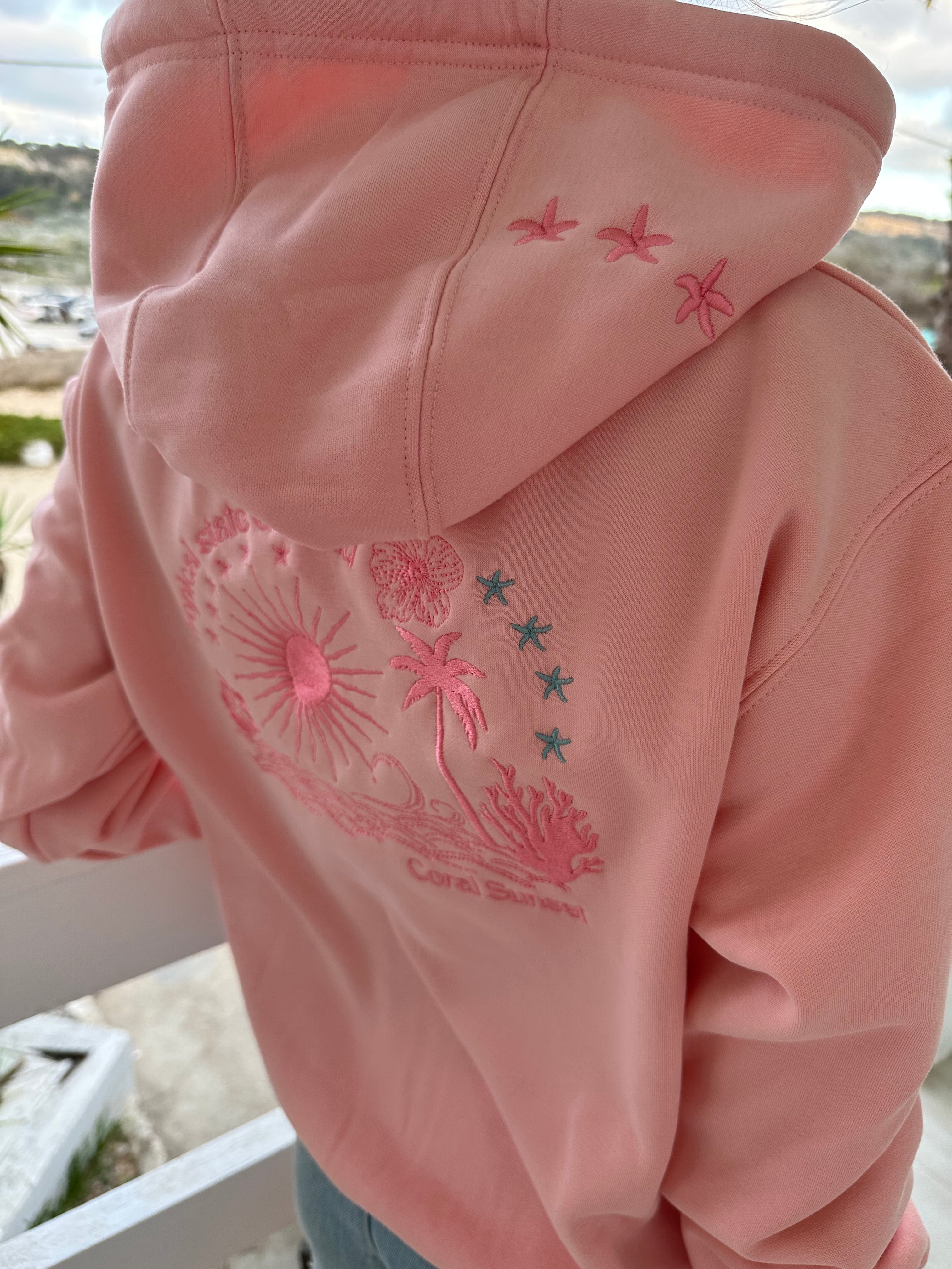 Coral pink hoodie hotsell