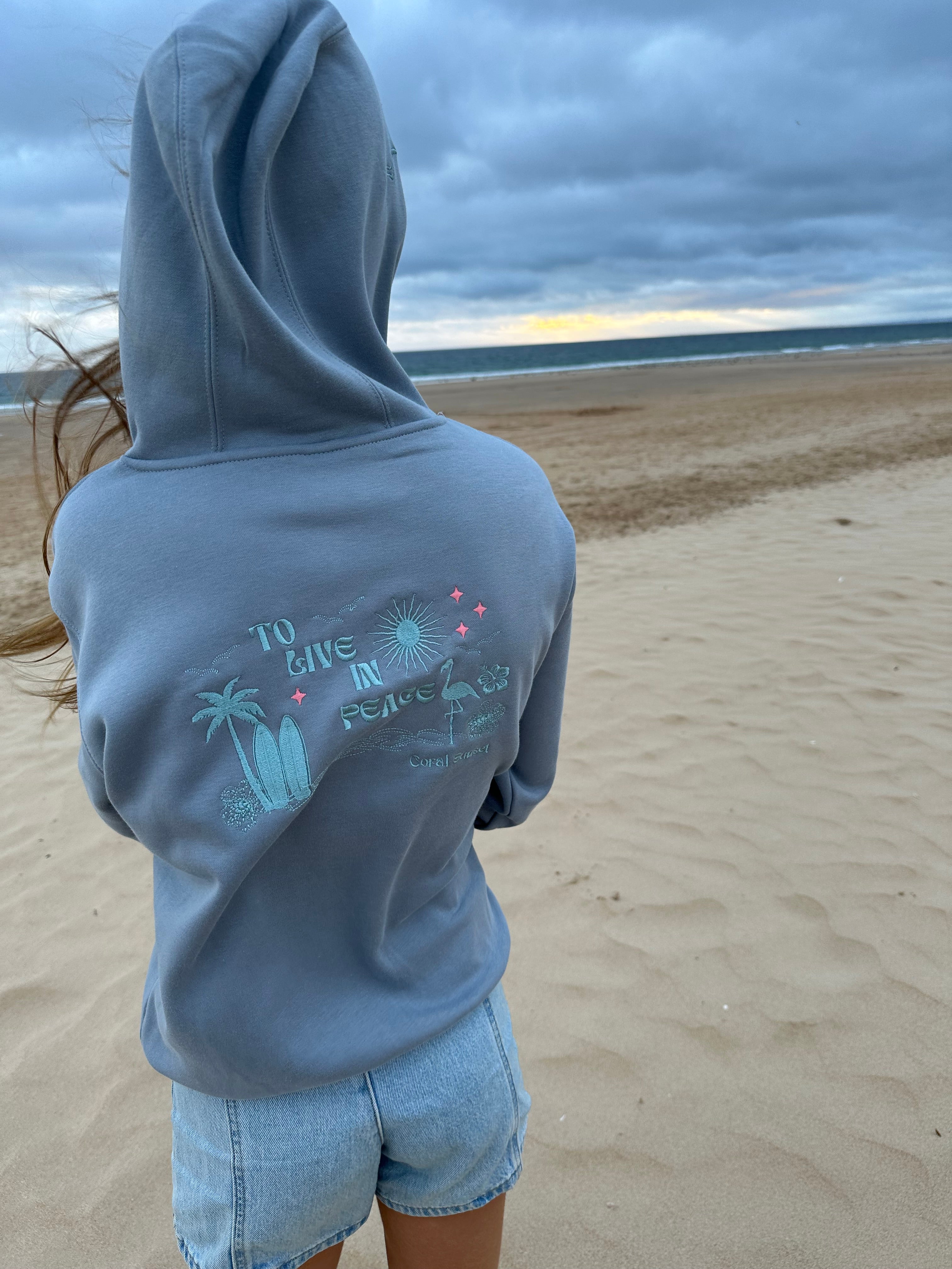 Blue Live in Peace Hoodie