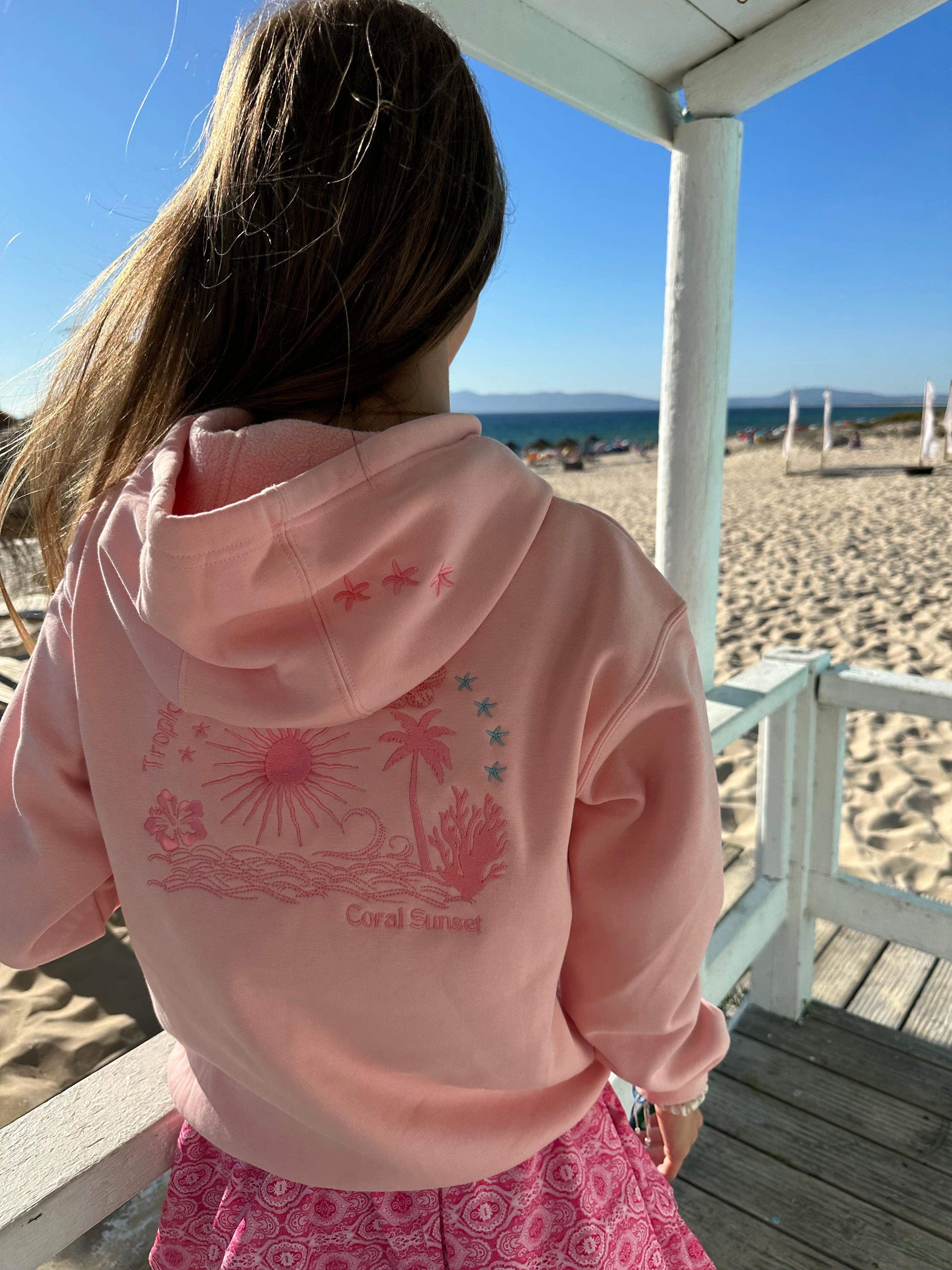 Tropical Pink Hoodie My Coral Sunset