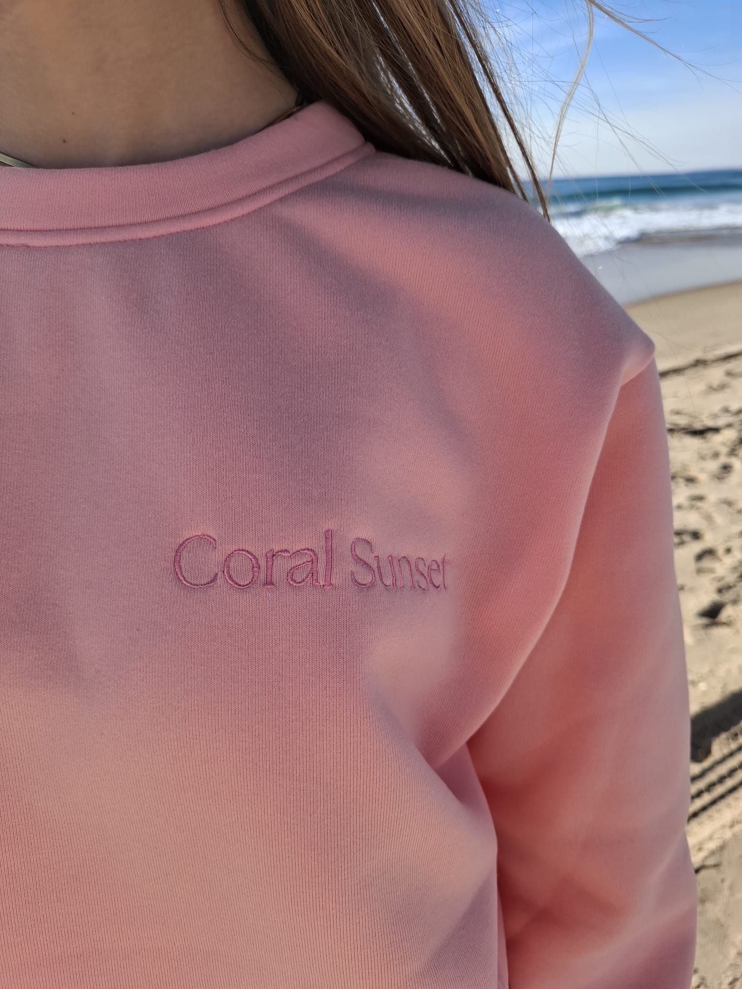 Plumeria Pink & Sand Sweatshirt